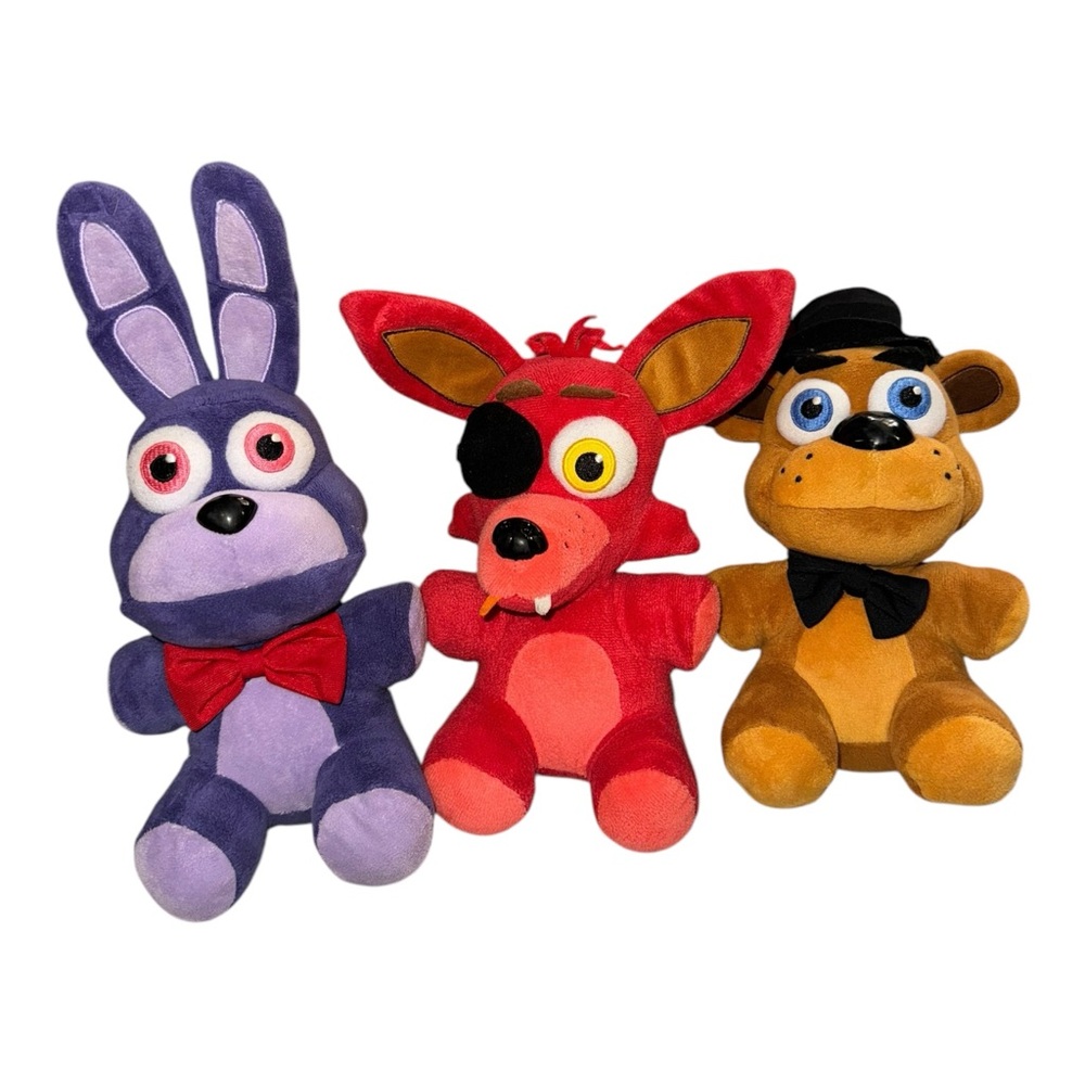 Five Nights at Freddys plush Set Of 3  9”Bonnie, Freddie Fazbear, Red Foxy 2016